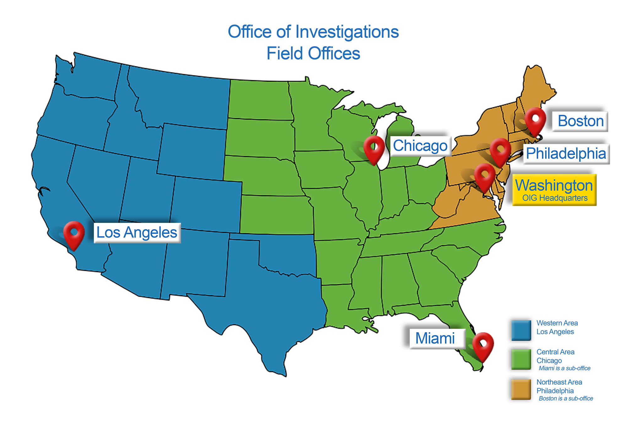 Map of O I G Investigative jurisdictions